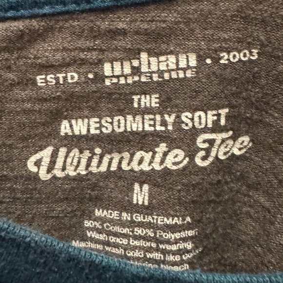 Urban pipeline Gray Blue Men's Raglan Shirt MEDIUM - Picture 3 of 3